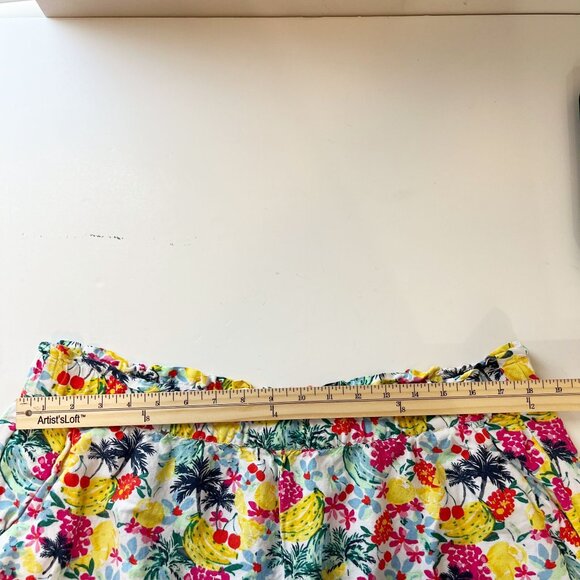 LOFT Colorful Fruit Print Linen Pull On Shorts Comfort Waist Novelty Summer XL - Picture 6 of 8